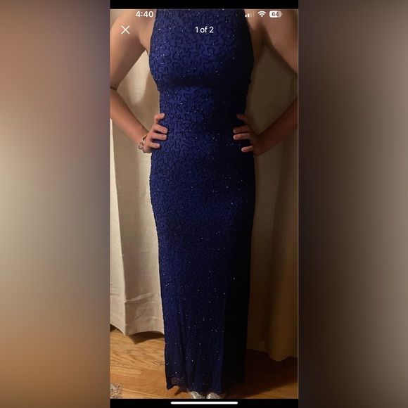 BLUE PROM DRESS - Picture 1 of 3